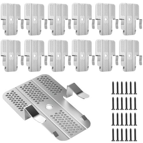 Drywall Repair Clips 12 Pack, Stainless Steel Drywall Fastener Clip Kit with 24 Screws, Wall Hole Repair Patch Fits 1/2 inch Panels for DIY Damaged Walls Repairing, Home Improvement