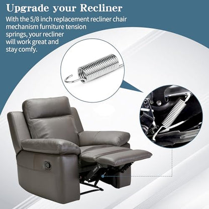 3-5/8" Recliner Springs Replacement, Stainless Steel, 4-Pack