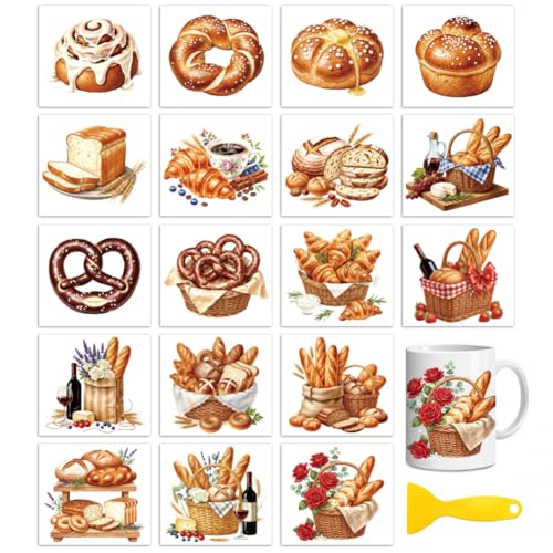 Peacoblue Various Breads Rub On Transfers for Craft, Transfer Sticker - style: Various Breads