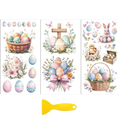 Peacoblue Easter Eggs Rub On Transfers for Furniture Craft 6"x12" - style: Easter Eggs