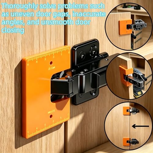 Cabinet Door Hinge Installation Locator 2 Pack, 2mm Door Seam Strong Magnetic Hinge Fixed Locator, Precision Hinge Installation Tool, Suitable for Most Cabinet Doors