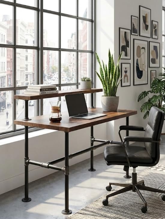 42"x28" Industrial Pipe Table Legs Set - size: 42'' x 28''