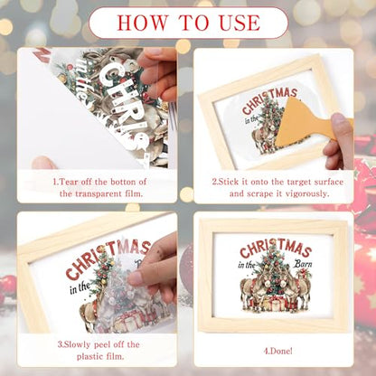 30 Pcs Vintage Christmas Rub-On Transfers for Furniture & Crafts - style: Vintage Christmas 03