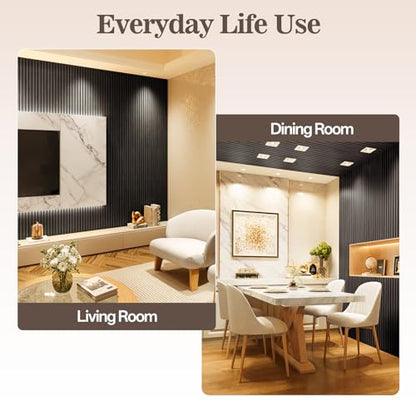 4 Pack Acoustic Wood Panels for Wall 94.48" x 12.79" Soundproof - color: Black, size: 94" x 12" (4 PCs)