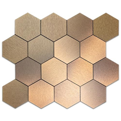 Mosaic Wall Sticker, 13.4x11 Inch, Copper, 10 Pack - color: Copper