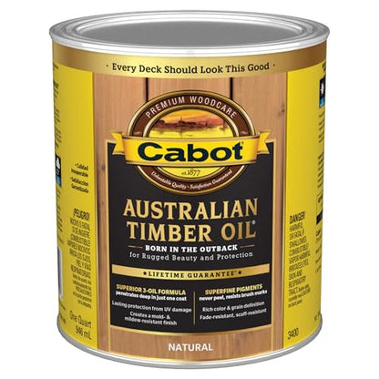 Cabot Australian Timber Oil, Natural, 1 Quart - color: Natural, size: qt cabot