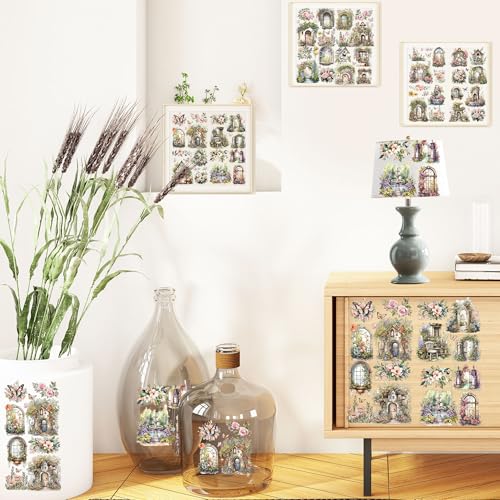 16 Pcs Garden Flower Rub-On Transfers for Furniture & Crafts - style: Flower Garden