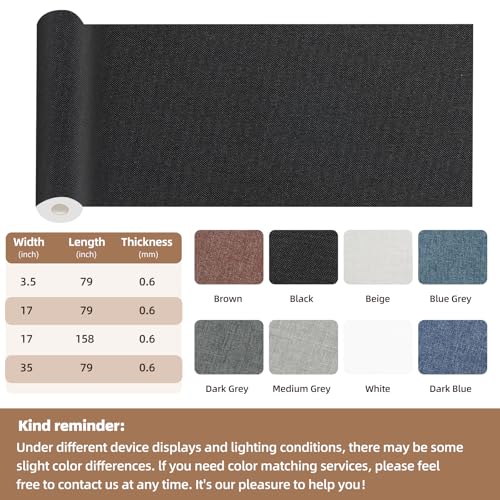 Fabric Repair Tape, Self-Adhesive Couch Patch for Furniture, Cloth - color: Linen Dark Grey, size: 17X79 Inch