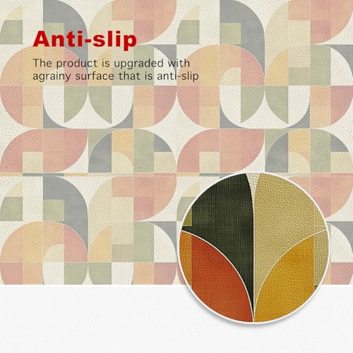 HOMETITUTE Green Retro Geometric Peel Stick Vinyl Floor Tile 12x12 Inch - style: Retro Abstract Geometric