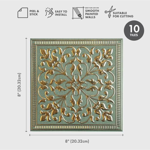 Peel and Stick Metal Backsplash Tiles, Rustic Farmhouse, 10-Pack - style: Rustic Farmhouse