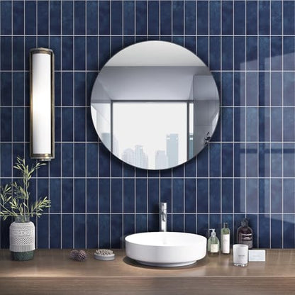 Tilingview 30 PCS Peel and Stick Backsplash Tile for Kitchen/Bathroom/Living Room, 3"x 9" Self-Adhesive Subway Tile for Backsplash, Imitation Glazed Tiles/Handmade Tiles (Glossy Navy Blue) - color: Glossy Navy Blue