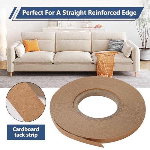 1/2 Inch Upholstery Tack Strip, 22 Yards Cardboard Tack Strip, Upholstery Sofa Making Strips Upholstery Fabric for Furniture Sofa Chair and Couch Edges Repairs - size: 22 yards