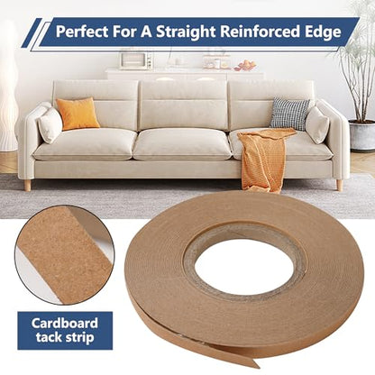 1/2 Inch Upholstery Tack Strip, 22 Yards Cardboard Tack Strip, Upholstery Sofa Making Strips Upholstery Fabric for Furniture Sofa Chair and Couch Edges Repairs - size: 22 yards