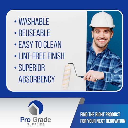 Pro Grade Paint Roller Kit, Paint Brushes, 4" & 9" Roller Covers for Walls - size: 10 Piece Set