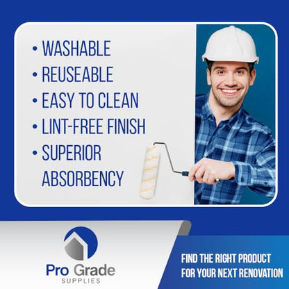 Pro Grade Paint Roller Kit, Paint Brushes, 4" & 9" Roller Covers for Walls - size: 10 Piece Set