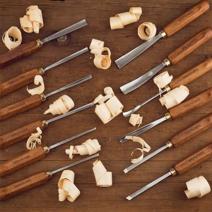12-Piece Wood Carving Chisel Tools Set, Sharp CR-V Steel Blades - size: 12PCS Carving Chisel