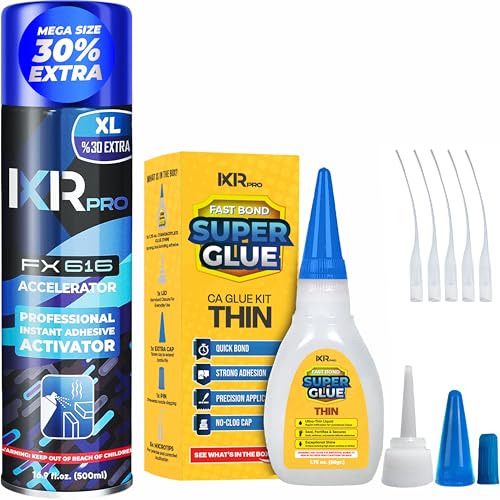 CA Glue with Activator Kit 1.75 oz Thin Viscosity & CA Glue Medium Viscosity Kit (3x1.75 oz.)