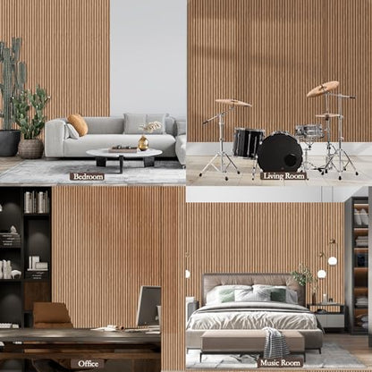 ArtVivid 6 Pack Large Acoustic Panels, Sound Proof Foam Panels for Walls - color: Natural Walnut, size: 24"×24"(6pcs)