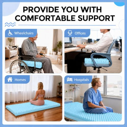 Gerrii 72" X 24" X 1" Egg Foam Pad, 30d High-Density Couch Cushion, Blue - color: Blue, size: 72" X 24" X 1"