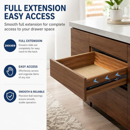 10 Pairs 18 Inch Soft Close Drawer Slides, Full Extension Rails 100 Lbs - size: 18 INCH-10 PAIRS