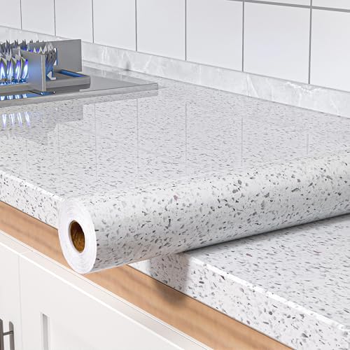 MelunMer White Wallpaper Marble Contact Paper for Countertops 15.7”×197” - color: White, size: 15.7" x 197"