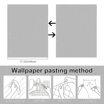 Grasscloth Peel and Stick Wallpaper Light Grey Textured Contact Paper, Set of 17.3 x 120 Inches Removable Wallpaper for Bedroom, Countertop, Cabinet and Drawer, Renter Friendly Wall Paper - color: Light Gray, size: 17.3" x 120"
