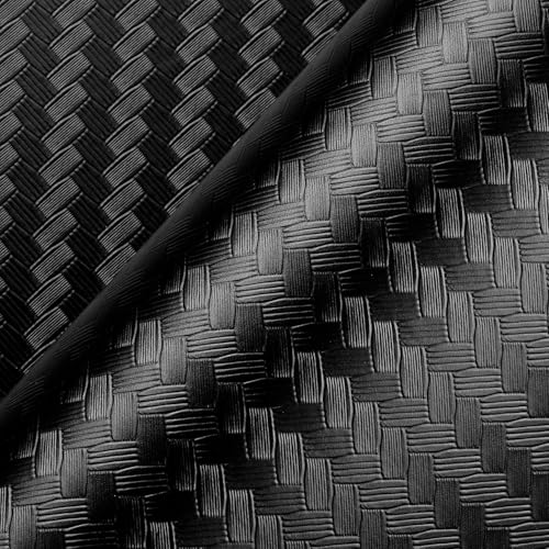 ReWallpaper Black Textured Wallpaper Peel and Stick Modern Embossed Basketweave Contact Paper for Cabinets Shelves Removable Vinyl Wall Covering for Walls Bedroom Bathroom Waterproof 17.7in x 6.5ft - size: 17.7in x 6.5ft