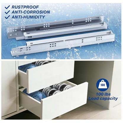 1 Pair 2 Pcs Concealed Soft Close Undermount Drawer Slides 12 Inch - size: 12 Inch