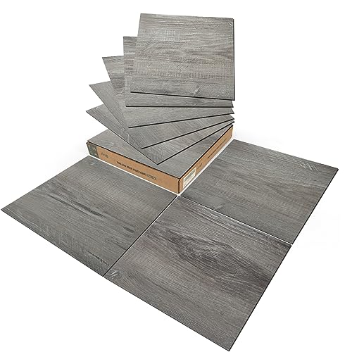 Art3d 30-Pack Peel and Stick Vinyl Floor Planks, 12 x 12 in, Taupe Ash - color: Taupe Ash