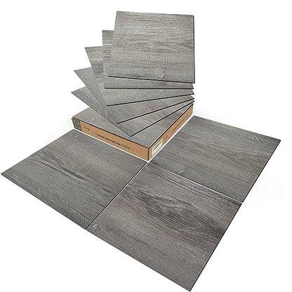 Art3d 30-Pack Peel and Stick Vinyl Floor Planks, 12 x 12 in, Taupe Ash - color: Taupe Ash