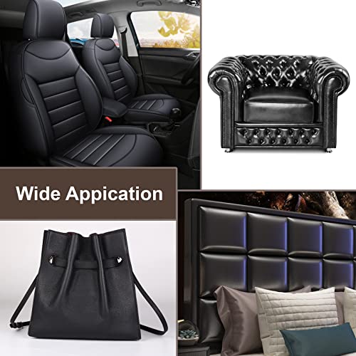 Butarfe Faux Leather Sheets 2 Yards 54" x 72 "Black Vinyl Fabric Upholstery 1.0mm Thick Soft PU Leather Synthetic Material by the Yard for Sofa Bags Chairs Car Seats DIY Sewing (Pebbled Pattern) - color: Pebbled Pattern Black, size: 2Yards