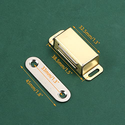Cabinet Door Catch with Strong Magnetic, 1.2mm Thickness Furniture Latch,Gold(Pack of 2) - color: 2PCS-Gold
