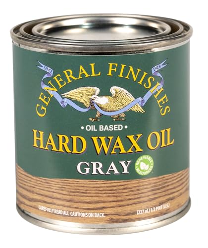 General Finishes Hard Wax Oil, 1/2 Pint, Gray - color: Gray, size: 1/2 Pint