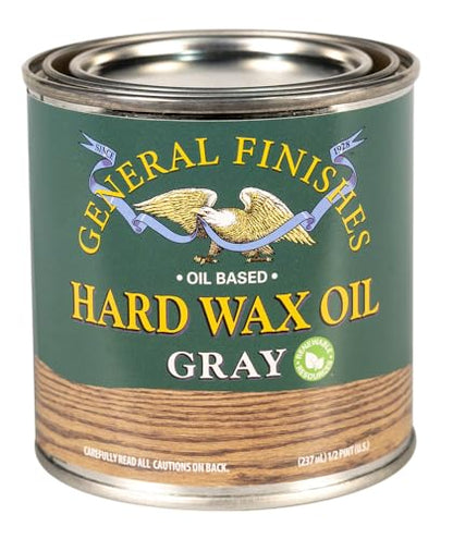 General Finishes Hard Wax Oil, 1/2 Pint, Gray - color: Gray, size: 1/2 Pint