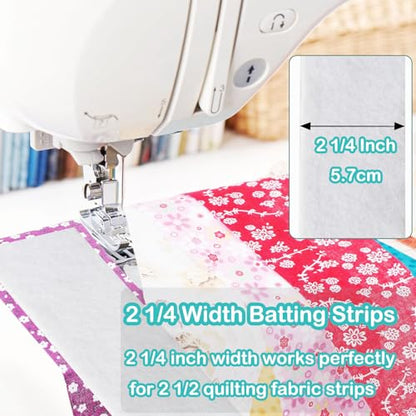 2 Roll Jelly Roll Batting Strip 2 1/4 Inch Cotton Blend Fleece Batting On A Roll Total 100 Yards for Jelly Roll Rugs,Throw Rugs,Braided Rug - size: 2 1/4in×100yd