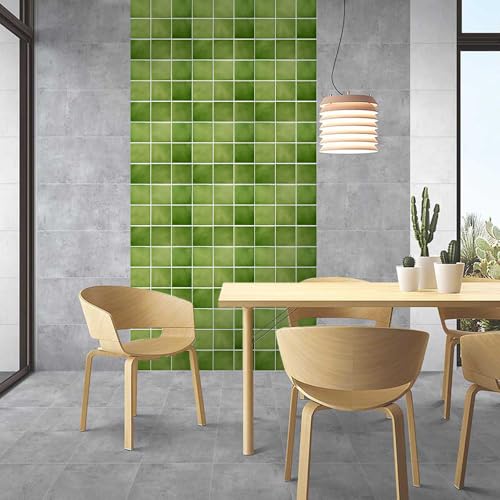 Commomy Matte 3D Peel and Stick Tile 10 Pcs 11.8"x11.8",Green - color: Green Ceramic