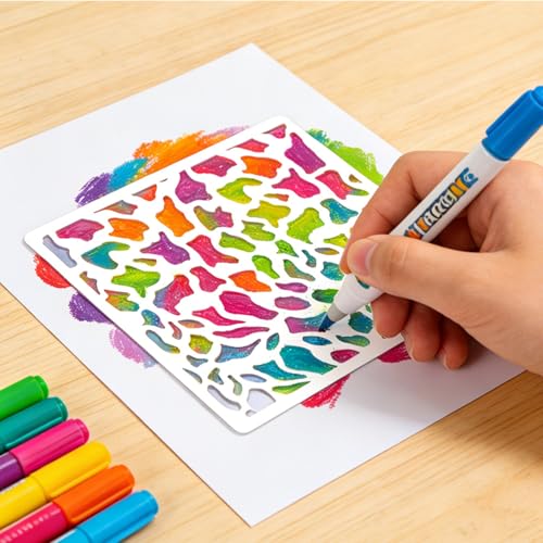 12 Pcs Ocean Creatures Stencils for Painting Reusable Plastic 6×6 Inch Sea Life Stencils Drawing Templates for Crafts DIY Wall Canvas Notebook Knit Card Wood - color: Style G