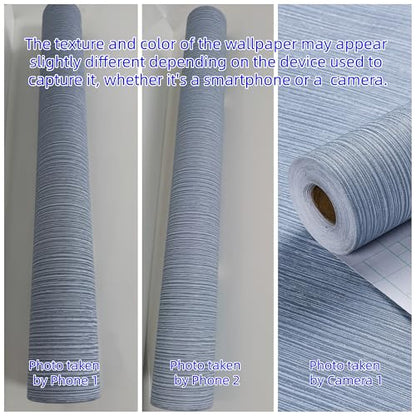 Haimin Grasscloth Wallpaper Textured 24in X 393in Fabric Contact Paper Grey Blue Wall Paper Textured Linen Peel and Stick Self-Adhesive Thick Vinyl Embossed Film Wallpaper (Gray Blue) - color: Gray/Blue