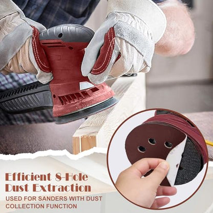1500 Grit Sanding Discs Sandpaper, Jamiikury 5 Inch Orbital Sander Sandpaper Hook and Loop Sanding Pads Round Sand Paper - Pack of 100