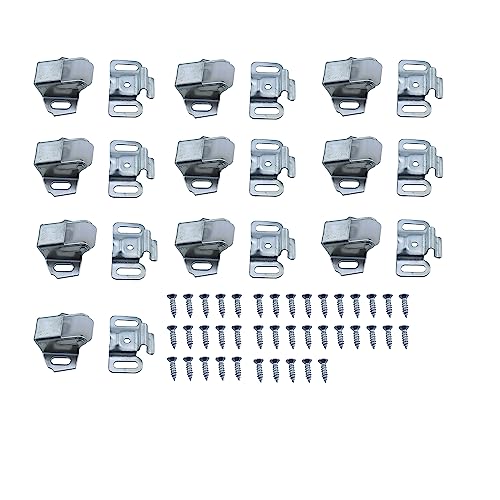 Cabinet Door Roller Catch RLECS 10Set 38mm/1.49inch Length Cabinet Furniture Closet Door Catch Latch with Screws, Silver