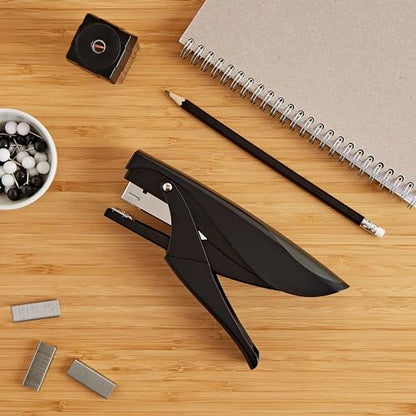 Amazon Basics Effortless Handheld Plier Stapler, 25 Sheet Capacity, Heavy Duty, Black - size: 1-Pack