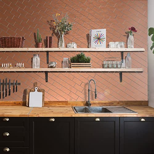 Aluminum Peel and Stick Backsplash Tile Panels - 3"x6" 40-Pack - color: Copper