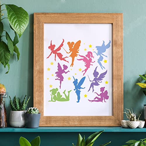 FINGERINSPIRE Little Fairy Drawing Painting Stencils Template 11.8x11.8inch - color: Little fairy