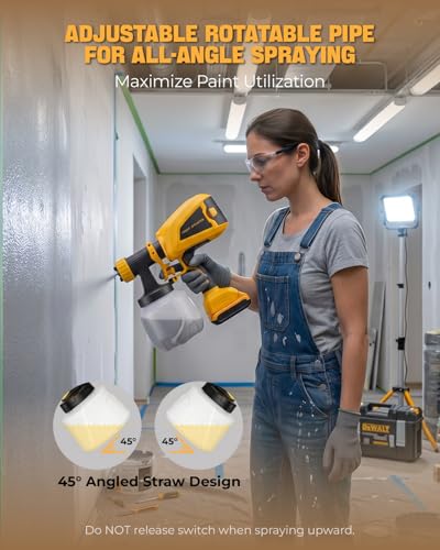 Cordless Paint Sprayer Fits for DEWALT 20V MAX Battery (No Battery)