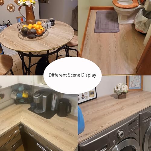GloryTik 78.7"X17.7" Light Brown Wood Grain Contact Paper Faux Wood Peel and Stick Wallpaper Wood Removable Self Adhesive Waterproof Wallpaper - color: Light Brown, size: 17.7" x 78.7"