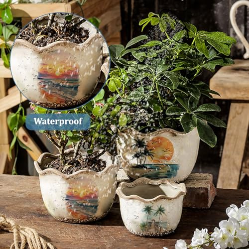 WANDIC 3 Sheets Beach Rub on Transfer Stickers Seaside Decals Sunset Stickers Waterproof Decals for for DIY,15 * 30CM - color: Beach