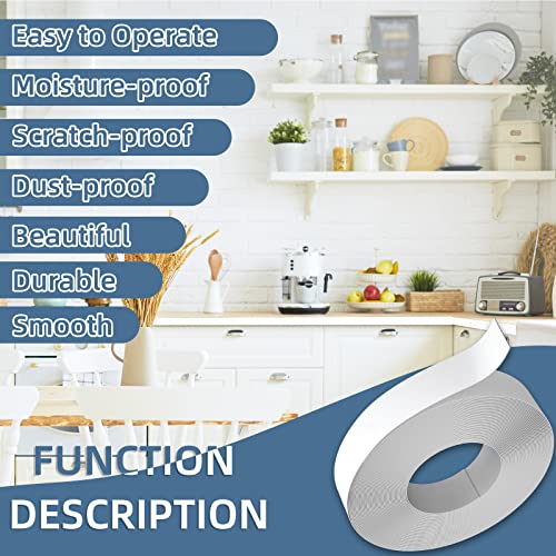 White Melamine Edge Banding, 1/2 inch x 50ft roll of Veneer Edge Banding Pre-glued, Real Wood Tape Banding for Cabinet Repair - color: White, size: 1/2"x 50ft