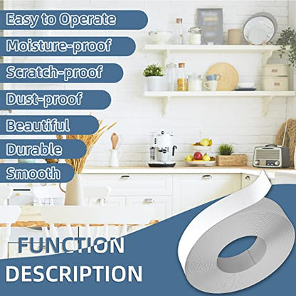 White Melamine Edge Banding, 1/2 inch x 50ft roll of Veneer Edge Banding Pre-glued, Real Wood Tape Banding for Cabinet Repair - color: White, size: 1/2"x 50ft