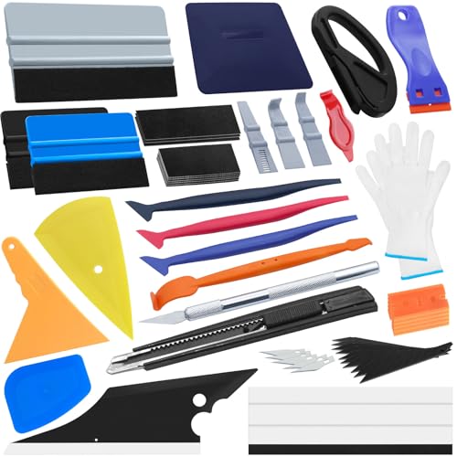 Arayker 27 Pcs Car Vinyl Wrap Applicator Tool Kit Vehicle Wrap Kit