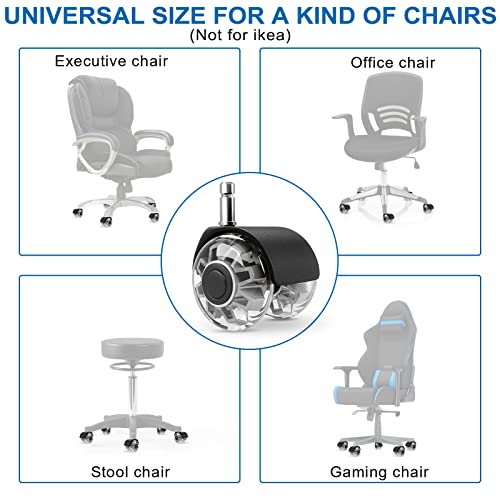 Omyoffice 2" Office Chair Wheels Set of 5, Grey Heavy Duty Chair Caster - color: Grey